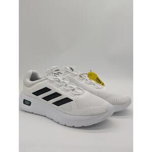 Mens Size 11.5 CloudFoam Comfy EL White Black Elastic Lace Slip-On Shoes IH3610